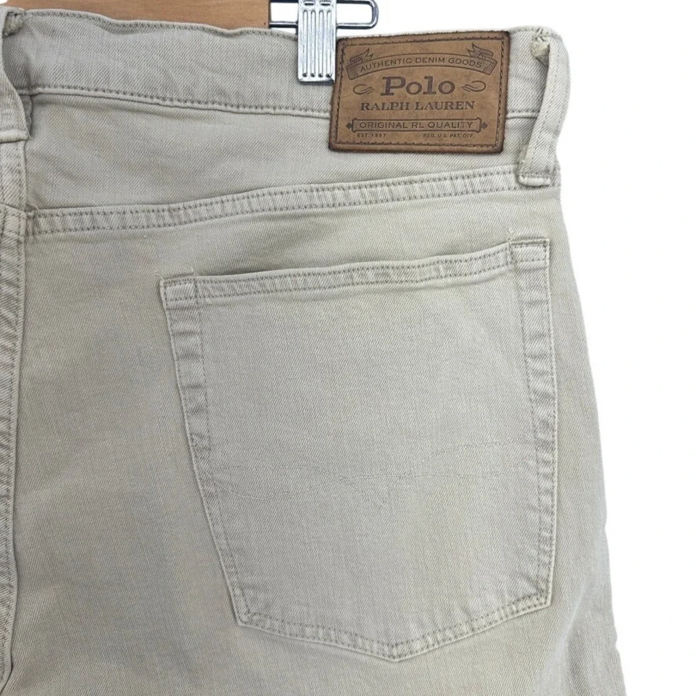 Polo Ralph Lauren Hampton Relaxed Straight Jeans Mens 36x30 (28) Tan Khaki Denim - Picture 1 of 9